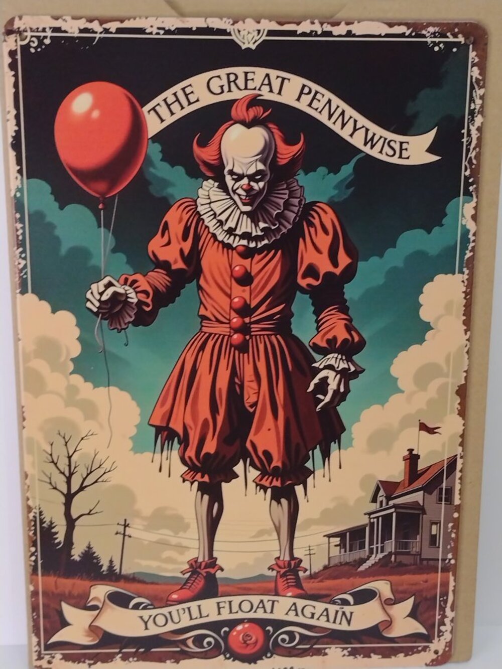 Metal Sign The Great Pennywise IT Stephen King Halloween Horror Buff Gift